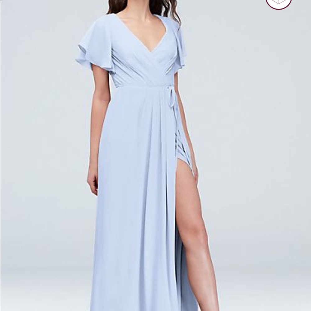David’s Bridal Georgette Flutter Sleeve F20039